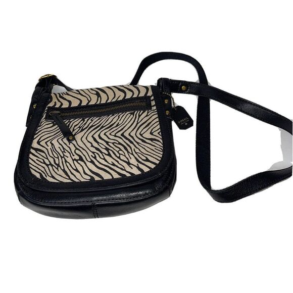Vintage Fossil zebra striped crossbody bag. - Picture 1 of 7